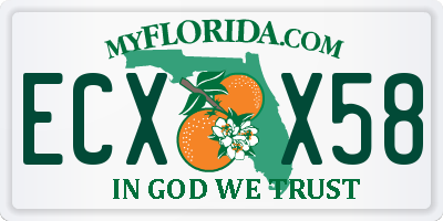 FL license plate ECXX58
