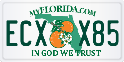 FL license plate ECXX85