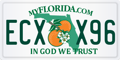FL license plate ECXX96