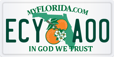 FL license plate ECYA00