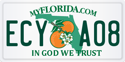 FL license plate ECYA08