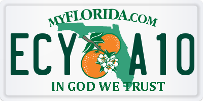 FL license plate ECYA10