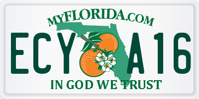 FL license plate ECYA16