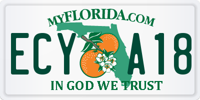 FL license plate ECYA18