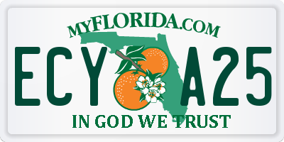 FL license plate ECYA25
