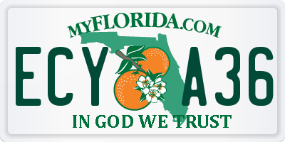 FL license plate ECYA36
