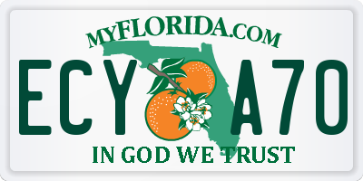 FL license plate ECYA70