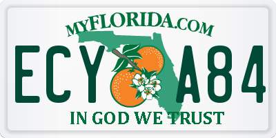 FL license plate ECYA84