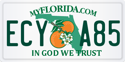 FL license plate ECYA85