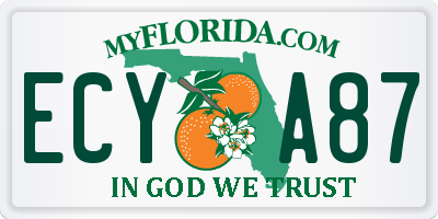 FL license plate ECYA87