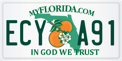 FL license plate ECYA91