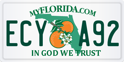 FL license plate ECYA92