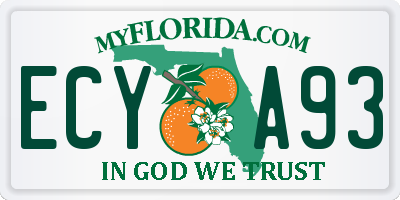 FL license plate ECYA93