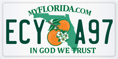 FL license plate ECYA97