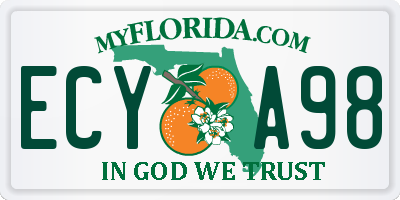 FL license plate ECYA98
