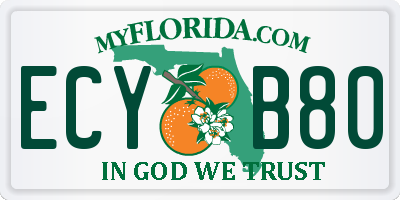 FL license plate ECYB80