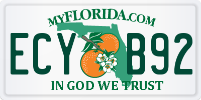 FL license plate ECYB92