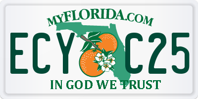 FL license plate ECYC25
