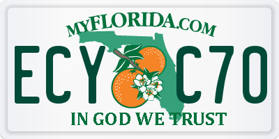 FL license plate ECYC70