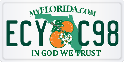FL license plate ECYC98