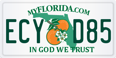 FL license plate ECYD85