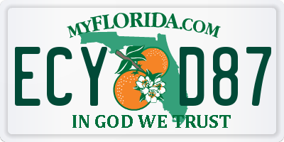 FL license plate ECYD87