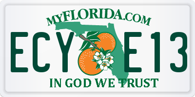FL license plate ECYE13