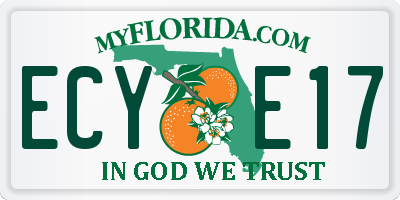 FL license plate ECYE17