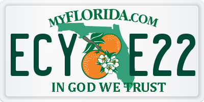 FL license plate ECYE22