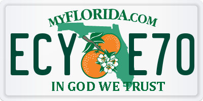 FL license plate ECYE70