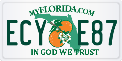 FL license plate ECYE87