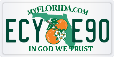 FL license plate ECYE90