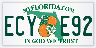 FL license plate ECYE92