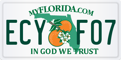 FL license plate ECYF07