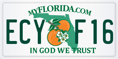 FL license plate ECYF16