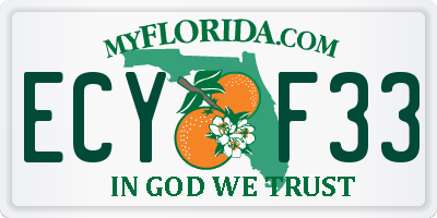 FL license plate ECYF33