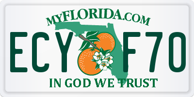FL license plate ECYF70