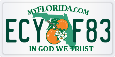 FL license plate ECYF83