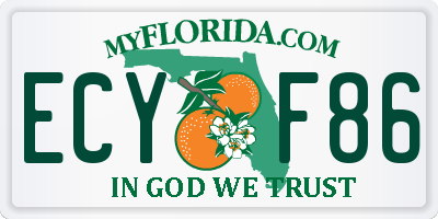 FL license plate ECYF86