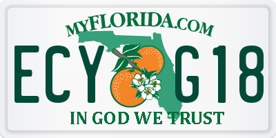 FL license plate ECYG18