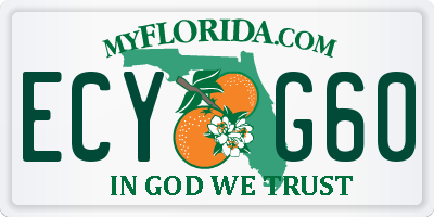 FL license plate ECYG60