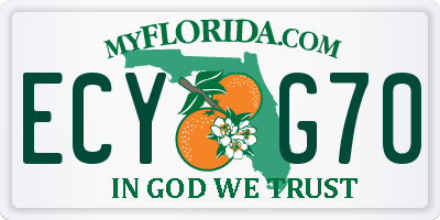 FL license plate ECYG70