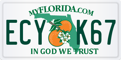 FL license plate ECYK67