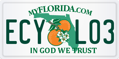 FL license plate ECYL03
