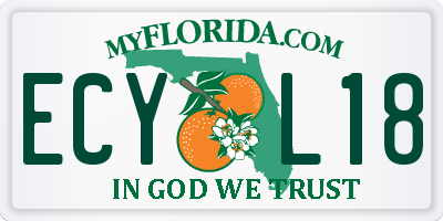FL license plate ECYL18