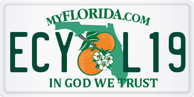 FL license plate ECYL19