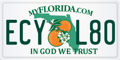 FL license plate ECYL80