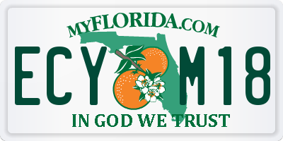 FL license plate ECYM18