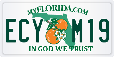FL license plate ECYM19