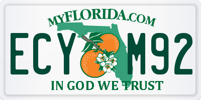 FL license plate ECYM92